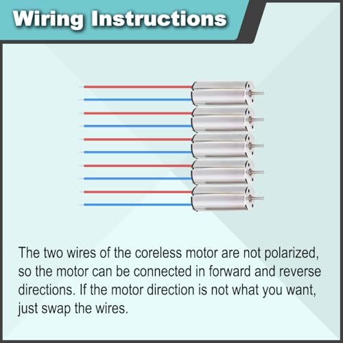 JYUDAUFU 5 Stück kernloser Motor DC 3-5V 8.5 mm × 20 mm 0.15A 35000-50000 RPM Vibrations-Hohlraummotor für DIY/Test/RC Spielzeug/Drohne/Quadcopter