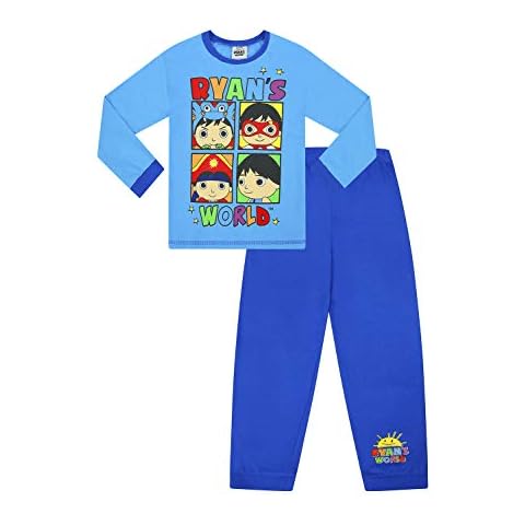 Boys Ryan's World Long Cotton Pyjamas Blue (6-7 Years) Cover