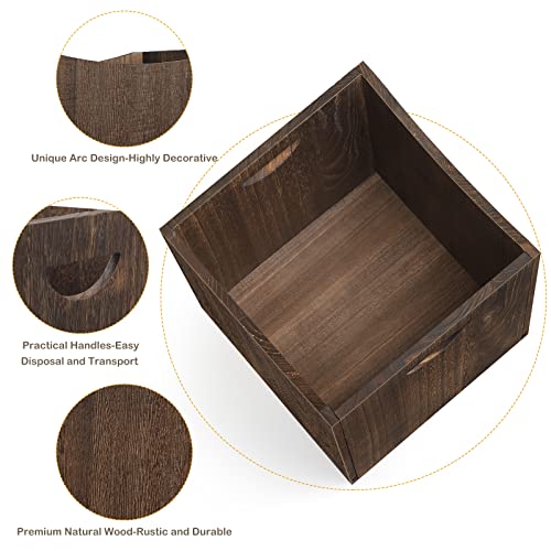 Smusei LT-BLH272-S Wood Trash Can Rustic Farmhouse Style Waste Basket Bin 9.5 Gallon Large Kitchen Garbage Can thumb #3