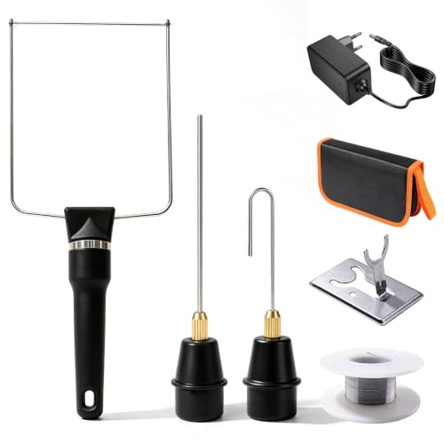 3-en-1 Fil Chaud Découpe Polystyrène, Coupeur de Mousse Électrique, Coupeur électrique Polystyrène Avec Fil Chauffant 10 m, Mousse a Decoupe pour SculptureMousse, Bricolage, Découpe