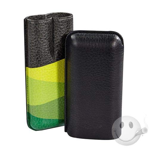 Preisvergleich Produktbild Davidoff Escurio Kollektion Zigarrenetui groß Leder (Schwarz gelb grün) 100175