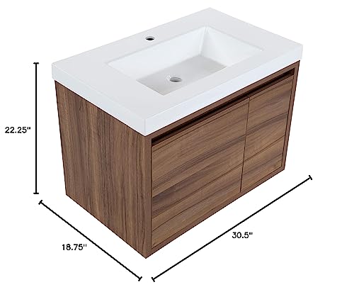 Spring Mill Cabinets Kelby Bathroom Vanity With Sink, 30 Inches, Caramel Mist #TOP5