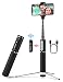 Produktbild Selfiestick Stativ Aluminium, JTWEB 3 in 1 Selfie Stick mit verstecktem Stativ Selfie-Stange mit Bluetooth Fernbedienung für iPhone Samsung Huawei 3,5-6 Zoll Android Smartphones