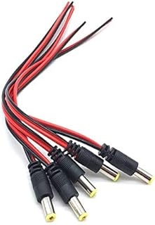 Davitu Electrical Equipments Supplies - 5pcs 12V DC Connectors Male Female Jack Cable Adapter Plug Power Supply 5.5 x 2.1mm for LED Strip Light CCTV Camera 26cm Length - (Color: 5pcs Male)