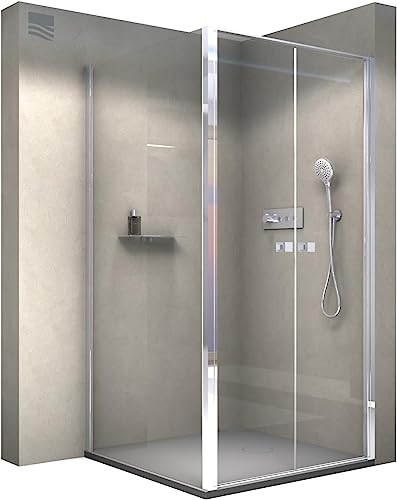 BERNSTEIN Duschkabine 90x90 Eckdusche EX416-2 Doppel-Drehtür NANO...