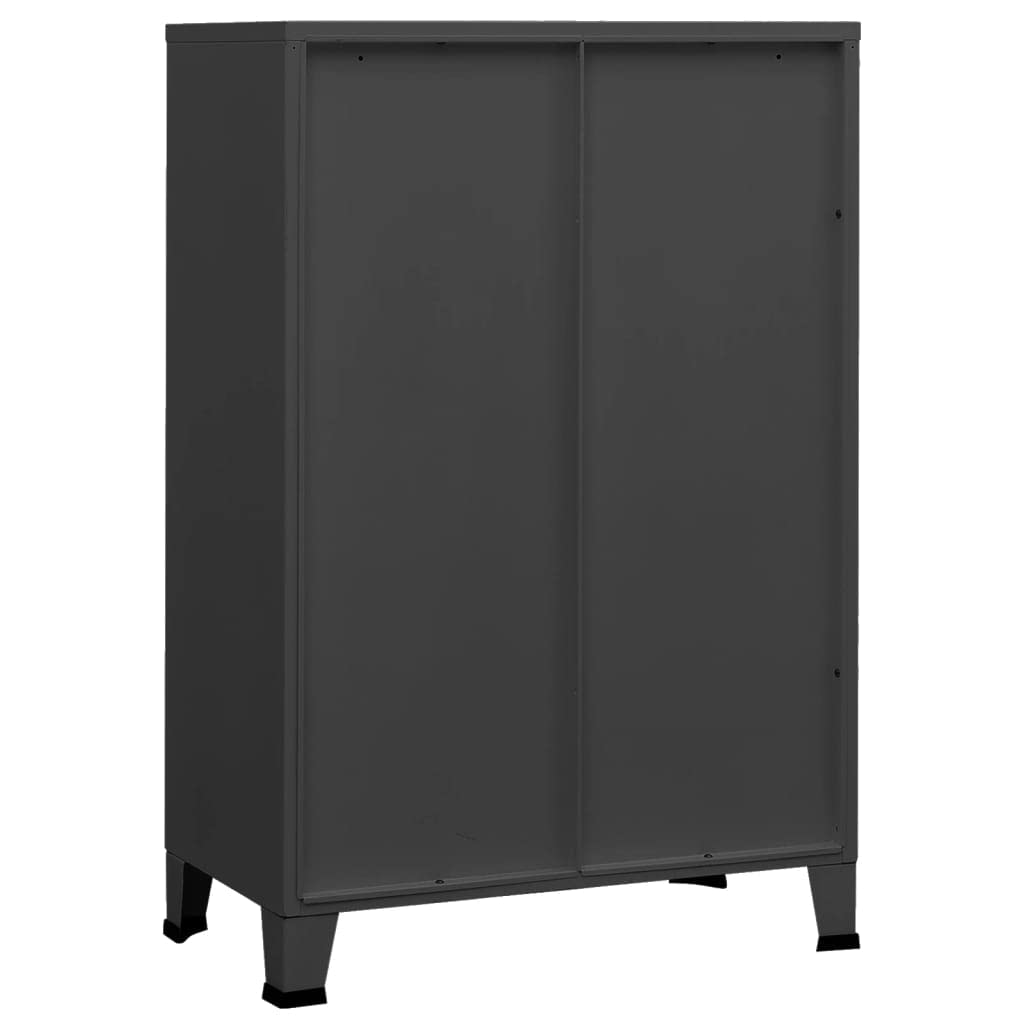 Willood Armario Industrial Documentos Oficina Despacho Archivos Estudio Almacenamiento Muebles Estante Metal Gris Antracita 75x40x115 cm