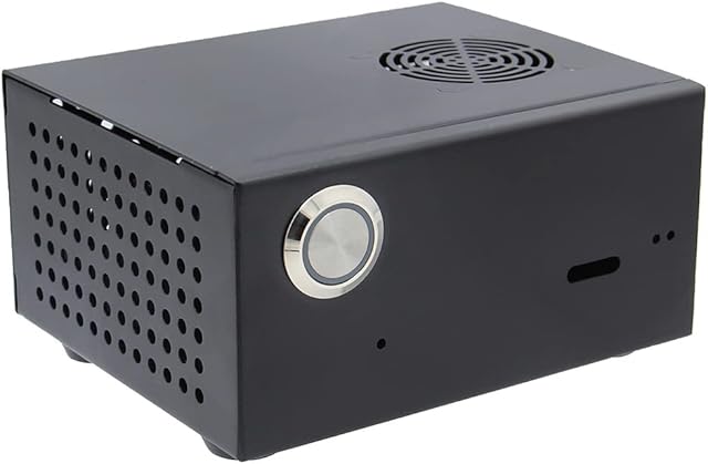 Geekworm X825-C8 (X825 V2.0) Metal Case+Power Switch+Cooling Fan Support X825 V2.0 2.5 inch SATA SSD/HDD Shield & Raspberry Pi 4 Model B & X735 Only(Not Support X825 V1.5)