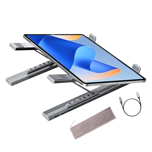 Soporte portátil plegable con puertos USB para trabajar en casa u oficina