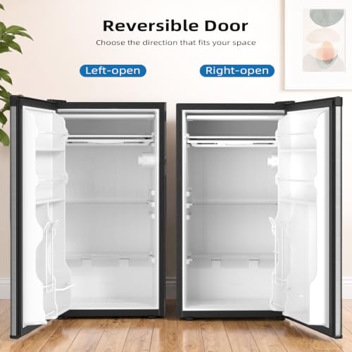 Image of Antarctic Star 3.2 Cu.Ft. Compact Refrigerator,Single Door Mini Fridge with Adjustable Thermostat,Low noise for Apartment,Dorm,Office,STEEL