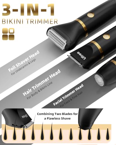Image of Ufree 3-in-1 Bikini Trimmer Electric Razors for Women, Gifts for Women