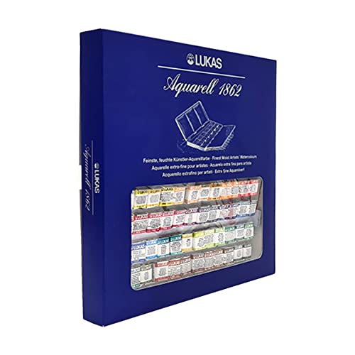 LUKAS 1862 Aquarell Half Pan Metal Box Set, 48 x Half Pan in Assorted Colours, For Professional Watercolour Artists - Image 2
