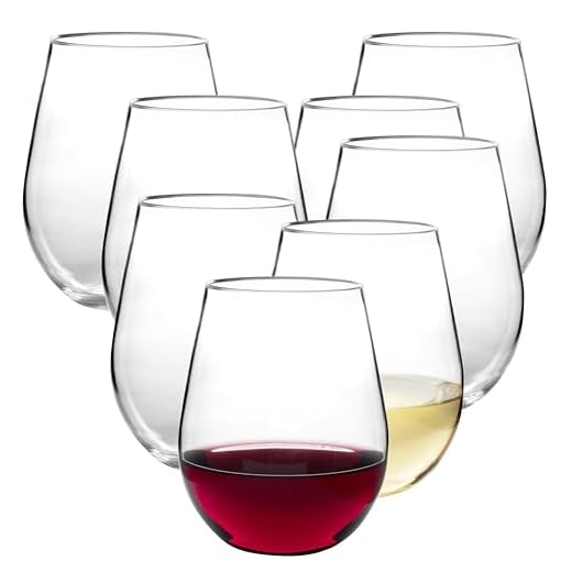 Unbreakable Wine Glasses - 100% Tritan - Shatterproof, Reusable, Dishwasher Safe (Set of 8 Stemless) by D'Eco