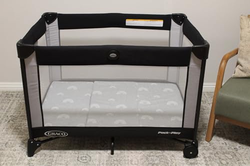 Pack and Play Mattress Pad for (38"x26"x1.5"), Playpen Pad, Playard Mattress for Pack and Play, Pack N Play Mattress Topper w/2 Waterproof Washable Covers