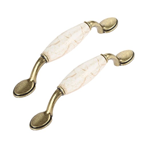 Manijas de cerámica exclusivas con tornillos de montaje para puertas de muebles señoriales