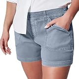 Deals Of The Day Womens Stretch Twill Shorts Womens Stretch Twill Shorts Plus Size Chino Bermuda Sho