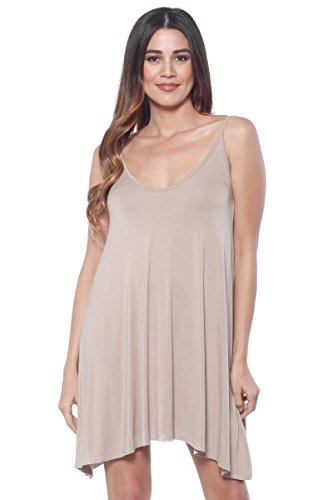 Womens Modal Sexy Tank Dress - Casual Knit Swing Tunic