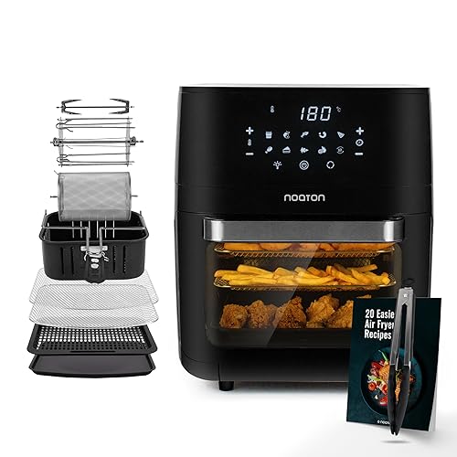 Noaton A120 Ultra Pro Freidora De Aire 12l, Freidora Sin Aceite, Incluye Libro De Recetas Y Pinzas De Cocina 26 Cm, 1800w, 10 Programas, Pantalla Digital, Compacta, Para 1-4 Personas, Negra Noaton A120 Ultra Pro Freidora De Aire 12l, Freidora Sin Aceite, Incluye Libro De Recetas Y Pinzas De Cocina 26 Cm, 1800w, 10 Programas, Pantalla Digital, Compacta, Para 1-4 Personas, Negra