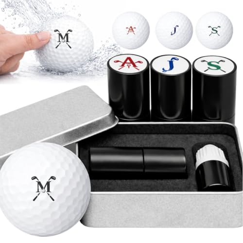 Golf Ball Stamp Marker, Quick-Dry Waterproof Re-Inkable Ink, Easy-Press Tip
