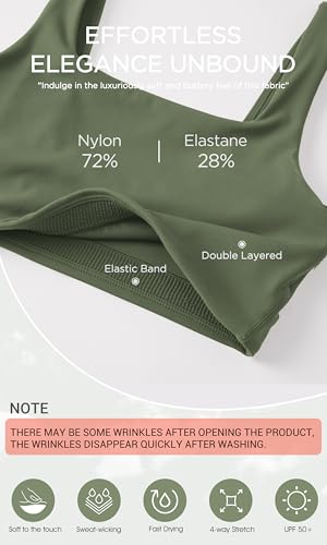 Image of ODODOS Square Neck Sports Bra for Women Wirefree Non Padded Yoga Tank Workout Crop Tops