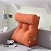 KELITINAus Lesekissen Baumwolle Leinen Bett Großes Großes Sofa Nachttisch Lendenwirbelstütze Kissen Rückenlehne Rückenlehne Schmerzlinderung 45X40X20Cm,Orange,60X50X20Cm