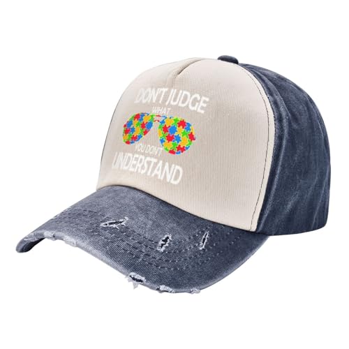 Don't Judge What You Don't Understand Autism Eyeglasses Baseball Cap