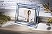 Blue Glass Picture Frame 4x6 Photo Vertical or Horizontal Easel Back Office Desk Table Top Home Decor Gift J Devlin Pic 418 Series (4x6)