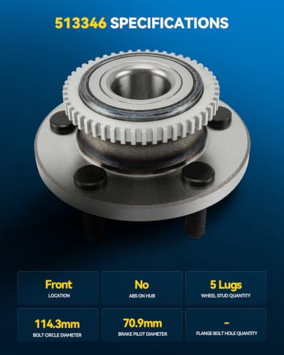 Image of PHILTOP 513346 1 x Front Wheel Bearing Hub Assembly Fit for Ford Mustang