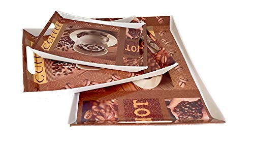 Image of UPC Preimum Melamine Break Resistant Serving Tray Set Flora Shape Modern Designs(Set of 3 - S, M, L)