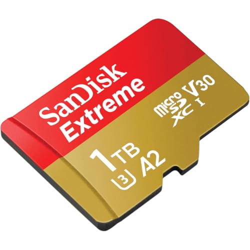 Image of SANDISK 1TB Extreme microSD UHS-I Card - Up to 245MB /s Read Speed and 170MB /s Write Speed, 5.3K Video, 4K UHD Video, high-Performance for Action cams, Drones, Android Devices - SDSQXH9-1T00-GZ6MA