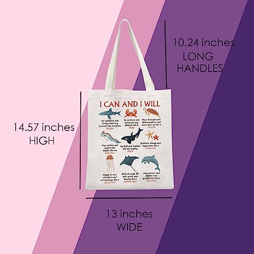 Bolso tote con diseño de animales marinos miniatura 4