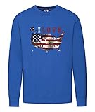 Druckerlebnis24 Pullover - I Love Amerika Flagge - Sweatshirt für Frauen und Damen