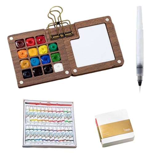 PLH Mini Watercolor Set for Beginners, Walnut 1oz