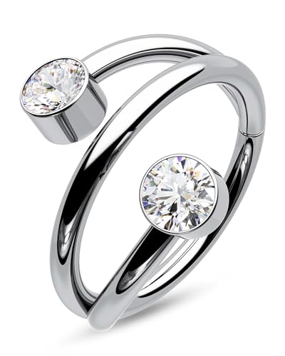 CM Crareesi Mania Helix Hoop Earrings - 316L Stainless Steel Cartilage Earrings - 16G Double Helix & Daith Piercing Jewelry