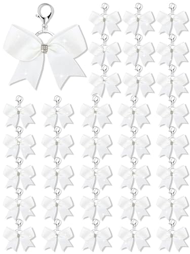 Image of Tondiamo Cheer Bow Keychain Cheer Keychain with Rhinestones Cheerleader Keyrings for Team Gift Cheerleading Sports Accessory