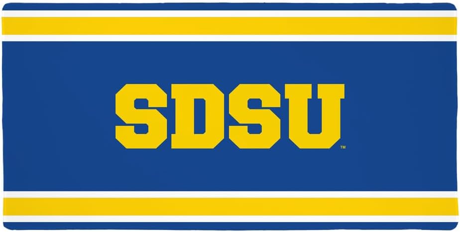 South Dakota State University Stripes Large Gaming Mouse Pad Desk Mat with Stitched Edges, Non-Slip Base for Gamer, Home and Office, 31.5 x 15.7