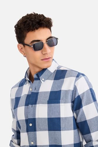 Image of SNITCH Men Casual Shirt | Regular Fit Full Sleeve Button-Down Collar Buffalo Check Pattern | Premium Cotton Blend & Breathable Fabric Outings