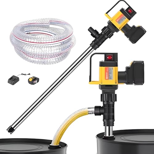 oiakus Electric Oil Pump, 120L/min Fuel Drum Pump, 1000W Battery Powered Diesel Transfer Pump with 3 Adjustable Speeds for High Viscosity Liquid Transfer
