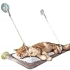 Adorrable Cat Hammock Window Mounted Sunny Seat Resting Safe Kitty Sill Cozy Cat Perch, Grey, Medium