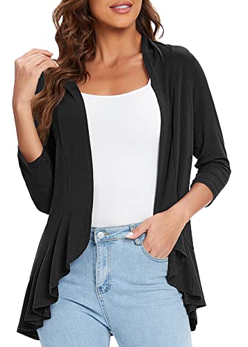 Urban CoCo Women's 3/4 Sleeve Casual Cardigans for Women Trendy Open Front Lightweight Cover Ups4