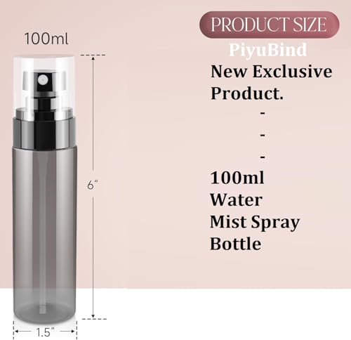 Image of 100ml Fine Mist Spray Bottle for Hair, Skin Care & Cleaning | Refillable Black Plastic Mini Spray Bottle | Leak-Proof Travel Spray for Salons, Plants, Face Mist & Home Use (Black 100ml - (2)