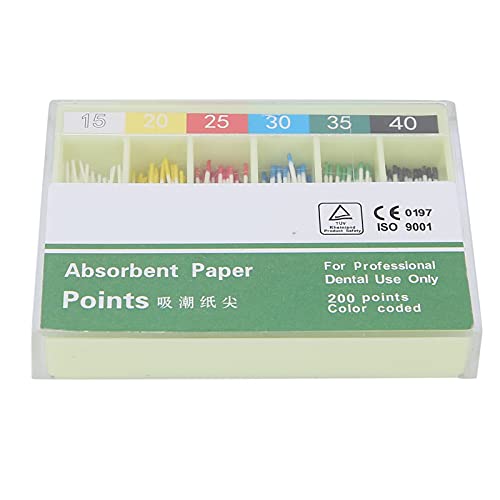 Absorbent Paper Points,200pcs Non-repetitive Root Canal Absorbent Paper Points Dental Absorbent Paper Points Dentist Tool(Color mixing)