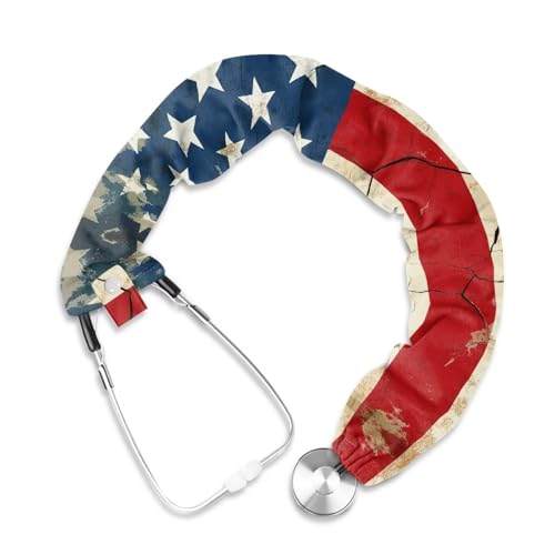 Cugasmaru Stethoscope Sleeve American Flag Stethoscope Covers for Nurses Patriotic Stretchy Patriotic Independence Day Gifts for Nurses Doctors