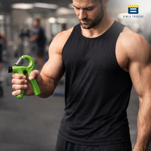 Image of CRAE Hand Gripper - Adjustable Grip Strengthener for Forearm, Wrist & Finger Workout Men & Women Capacity 60 kg (Green)