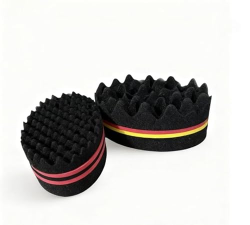 2Pcs Big Holes Sponge Hair Brush - Twist Curls Barber Tool for Hair Styling