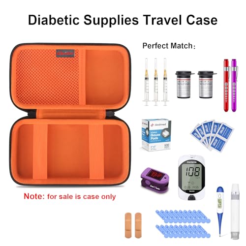 Image of Elonbo Diabetic Supplies Travel Case for Glucose Meter Diabetes Testing Kit