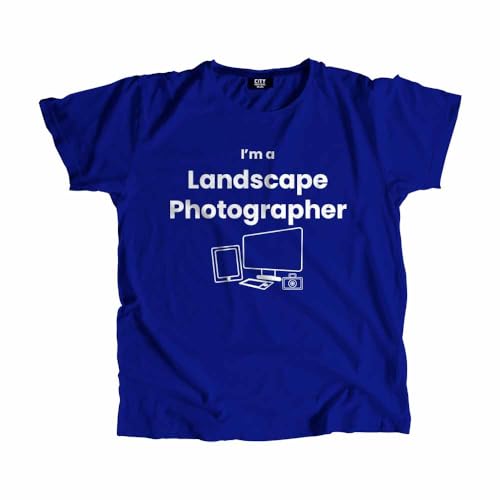 T-shirt photographe de paysage bleu roi en coton pour homme et femme