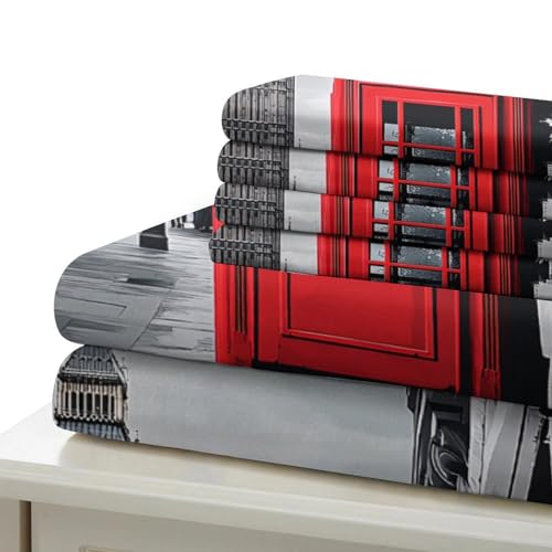 Parure de lit microfibre douce contre la transpiration nocturne housse couette Londres - 6
