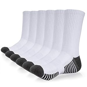 coskefy Sports Socks Thick Cushion Walking Thermal Crew Athletic Socks for Outdoor Work Hiking Trainer (6 Pairs)