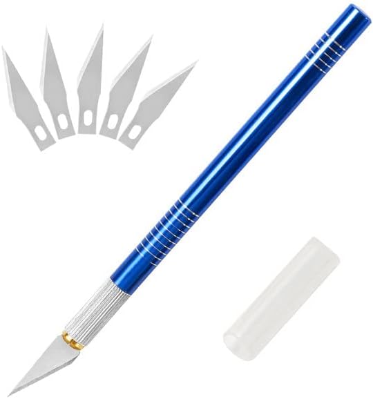 LMDZ Leather Craft Carving Tool Stainless Steel Leather Carving Knife Cutting Knife with 5 Replacement Blades 10 Types to Choose - (Color: Type9)