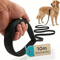 HUND IST KÖNIG Schleppleine 10m für Hunde - Hundeleine 10m mit Griffpolster - Robuste Hunde Schleppleine, wasserabweisend & schmutzunempfindlich - für erfolgreiches Hundetraining inkl. eBook